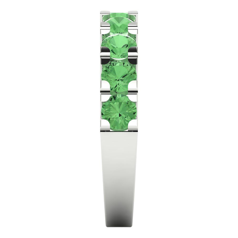 1.53 cttw Simulated Green Diamond Round Cut White Gold Eternity Wedding Band