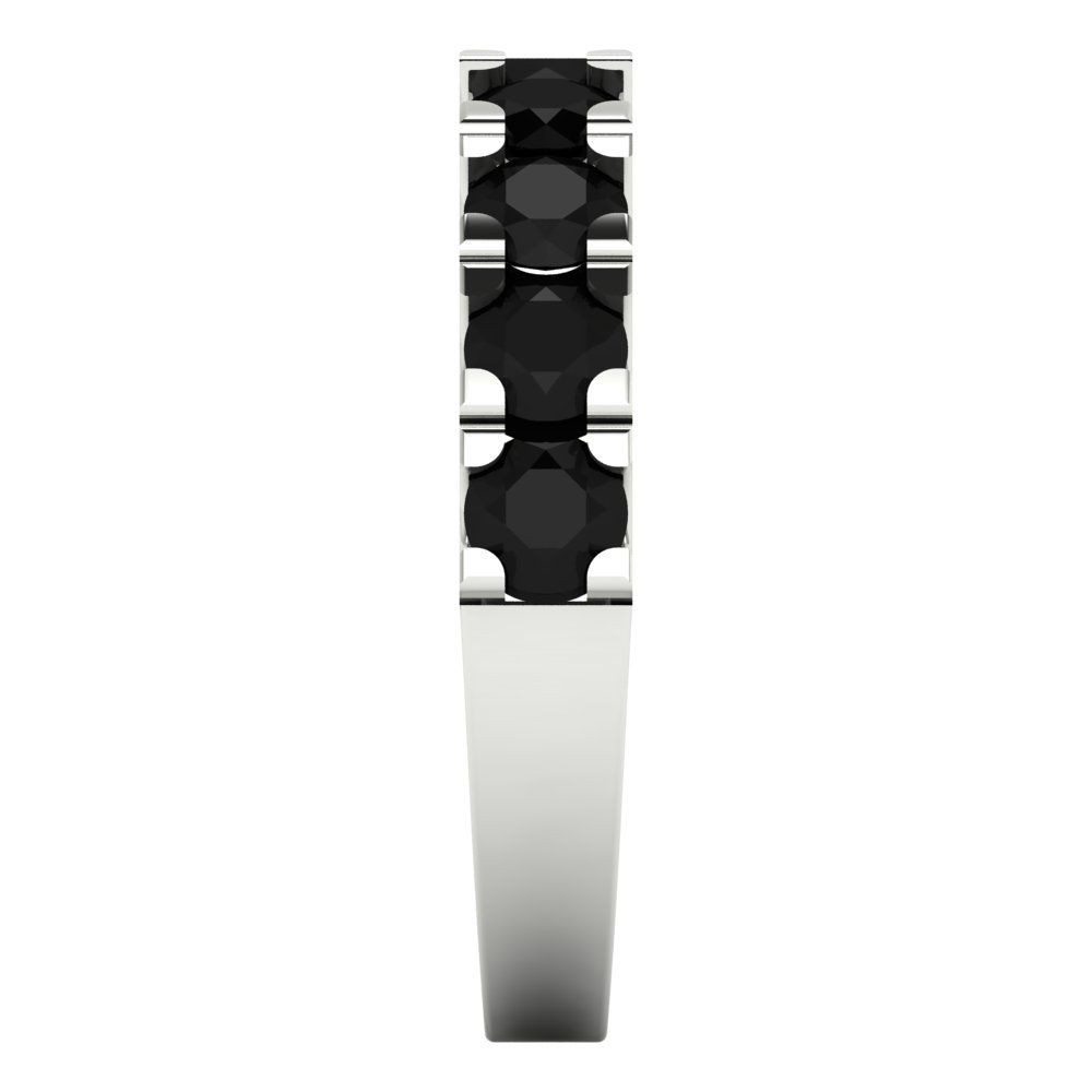 1.53 cttw Natural Onyx Round Cut White Gold Eternity Wedding Band