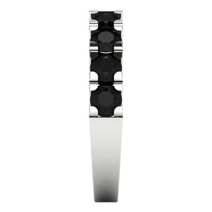 1.53 cttw Natural Onyx Round Cut White Gold Eternity Wedding Band