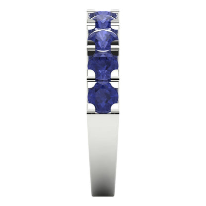 1.53 cttw Simulated Tanzanite Round Cut White Gold Eternity Wedding Band