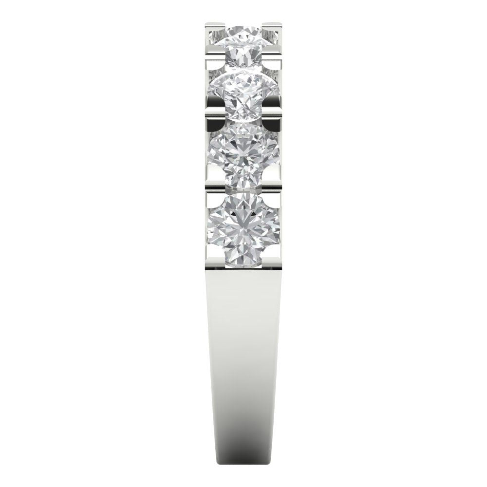 1.53 cttw Moissanite Round Cut White Gold Eternity Wedding Band