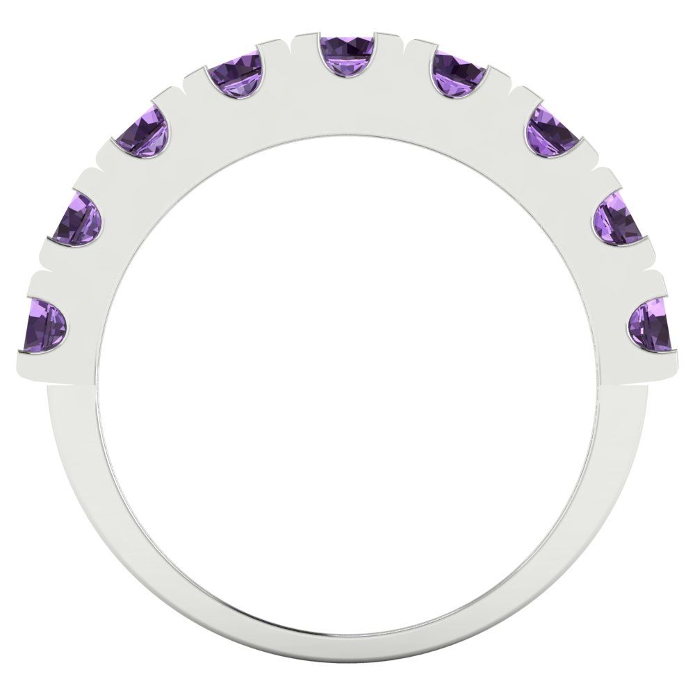 1.53 cttw Simulated Alexandrite Round Cut White Gold Eternity Wedding Band