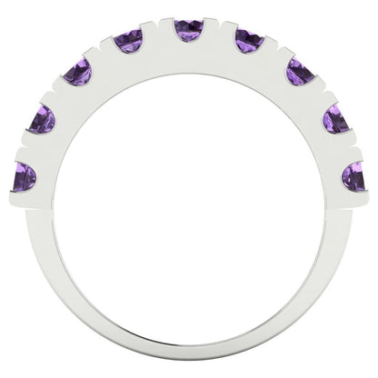 1.53 cttw Simulated Alexandrite Round Cut White Gold Eternity Wedding Band