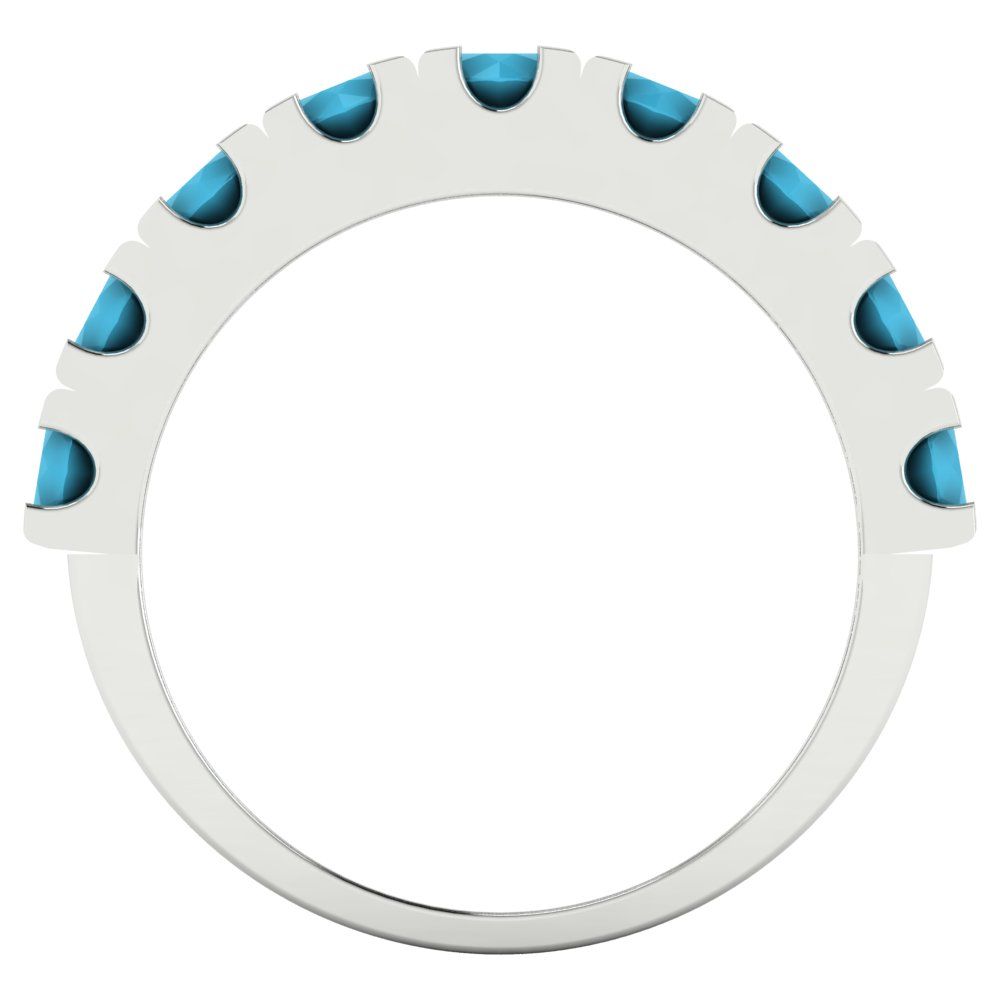1.53 cttw Simulated Turquoise Round Cut White Gold Eternity Wedding Band