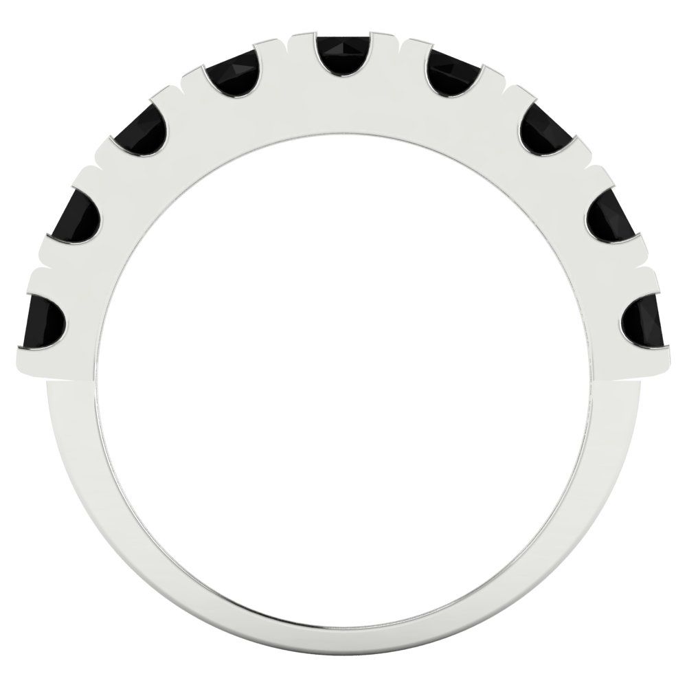 1.53 cttw Natural Onyx Round Cut White Gold Eternity Wedding Band