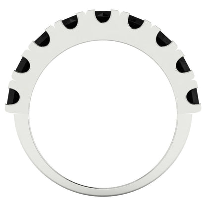 1.53 cttw Natural Onyx Round Cut White Gold Eternity Wedding Band