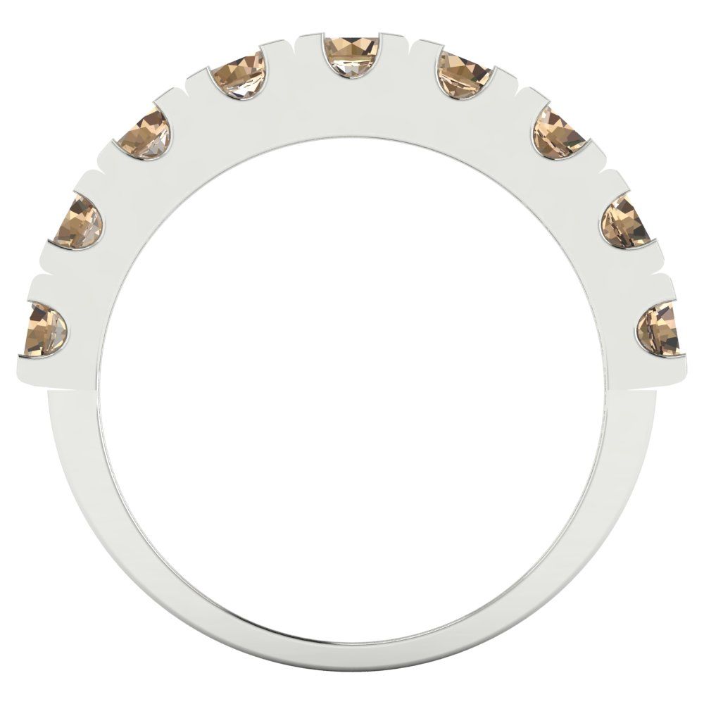 1.53 cttw Yellow Moissanite Round Cut White Gold Eternity Wedding Band