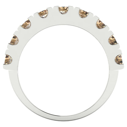 1.53 cttw Yellow Moissanite Round Cut White Gold Eternity Wedding Band