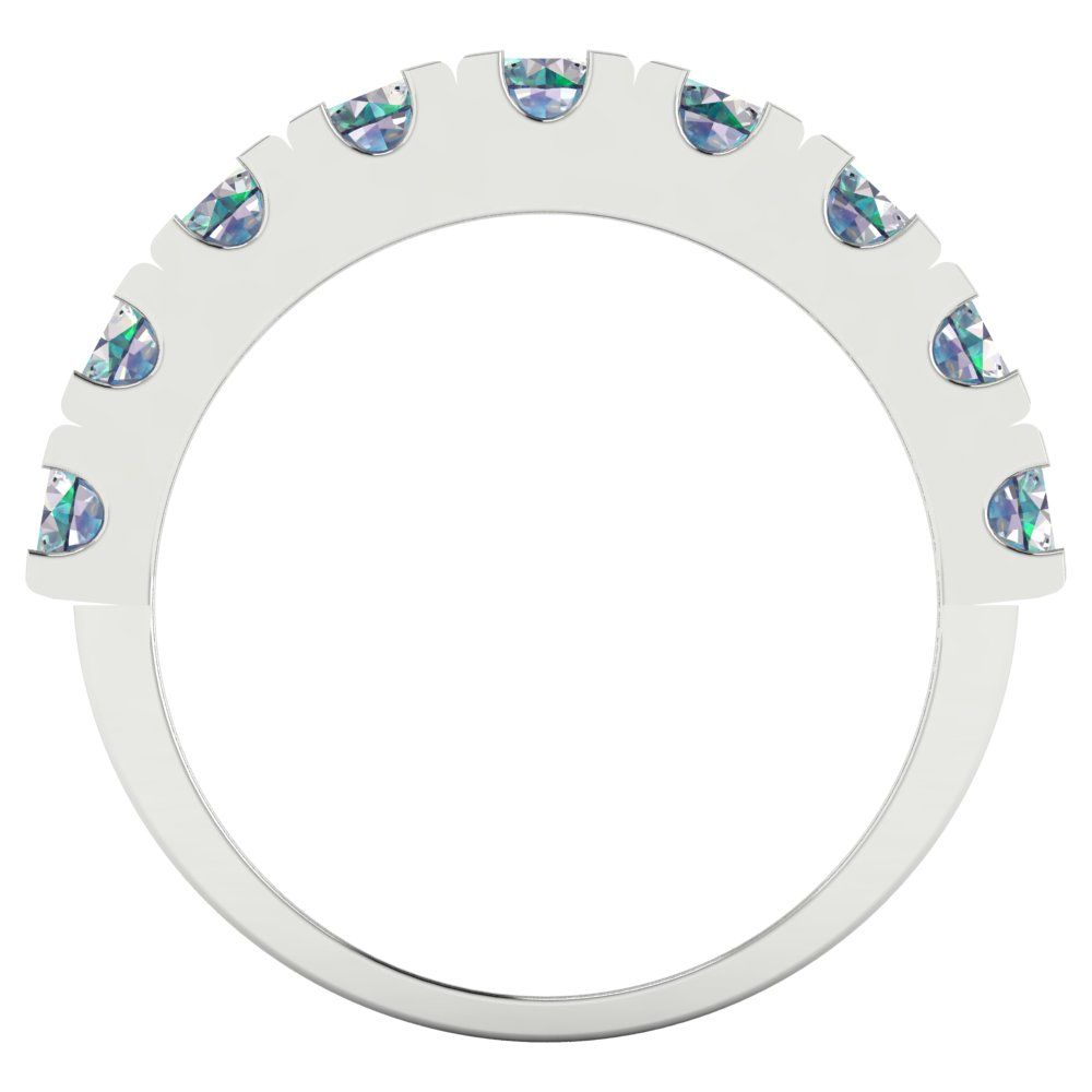 1.53 cttw Blue Moissanite Round Cut White Gold Eternity Wedding Band