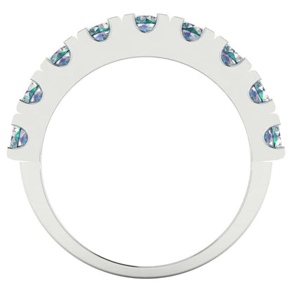 1.53 cttw Blue Moissanite Round Cut White Gold Eternity Wedding Band