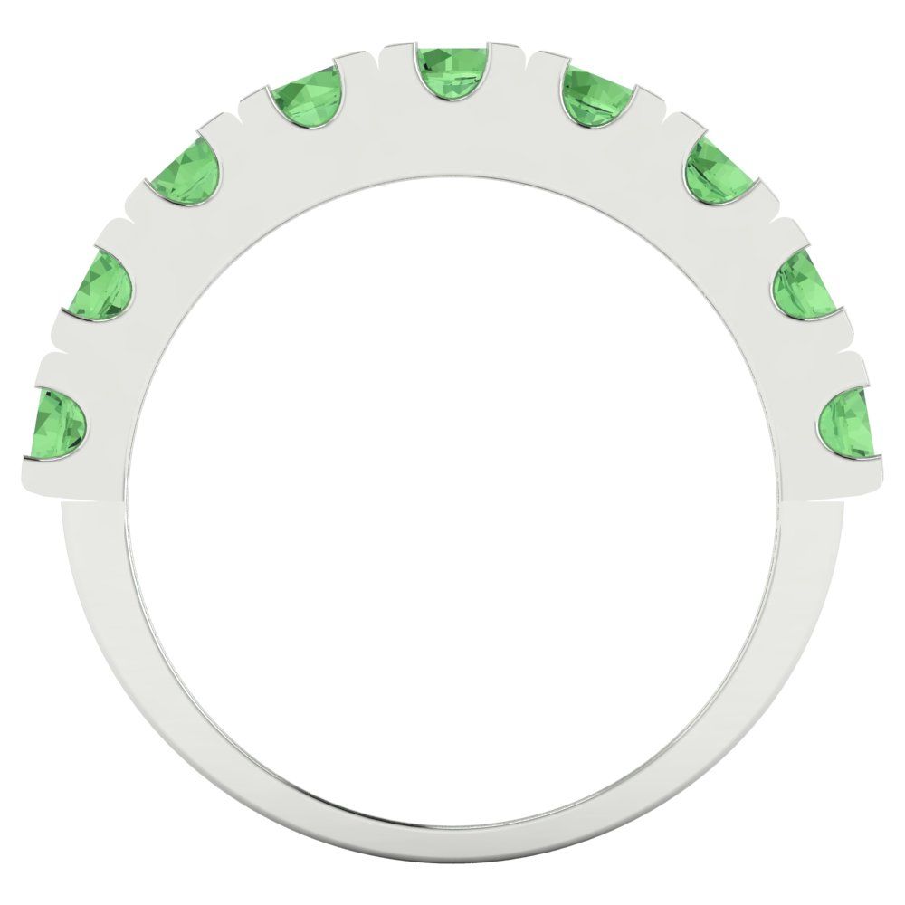 1.53 cttw Simulated Green Diamond Round Cut White Gold Eternity Wedding Band