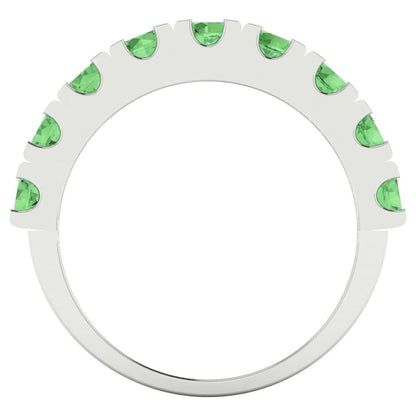 1.53 cttw Simulated Green Diamond Round Cut White Gold Eternity Wedding Band