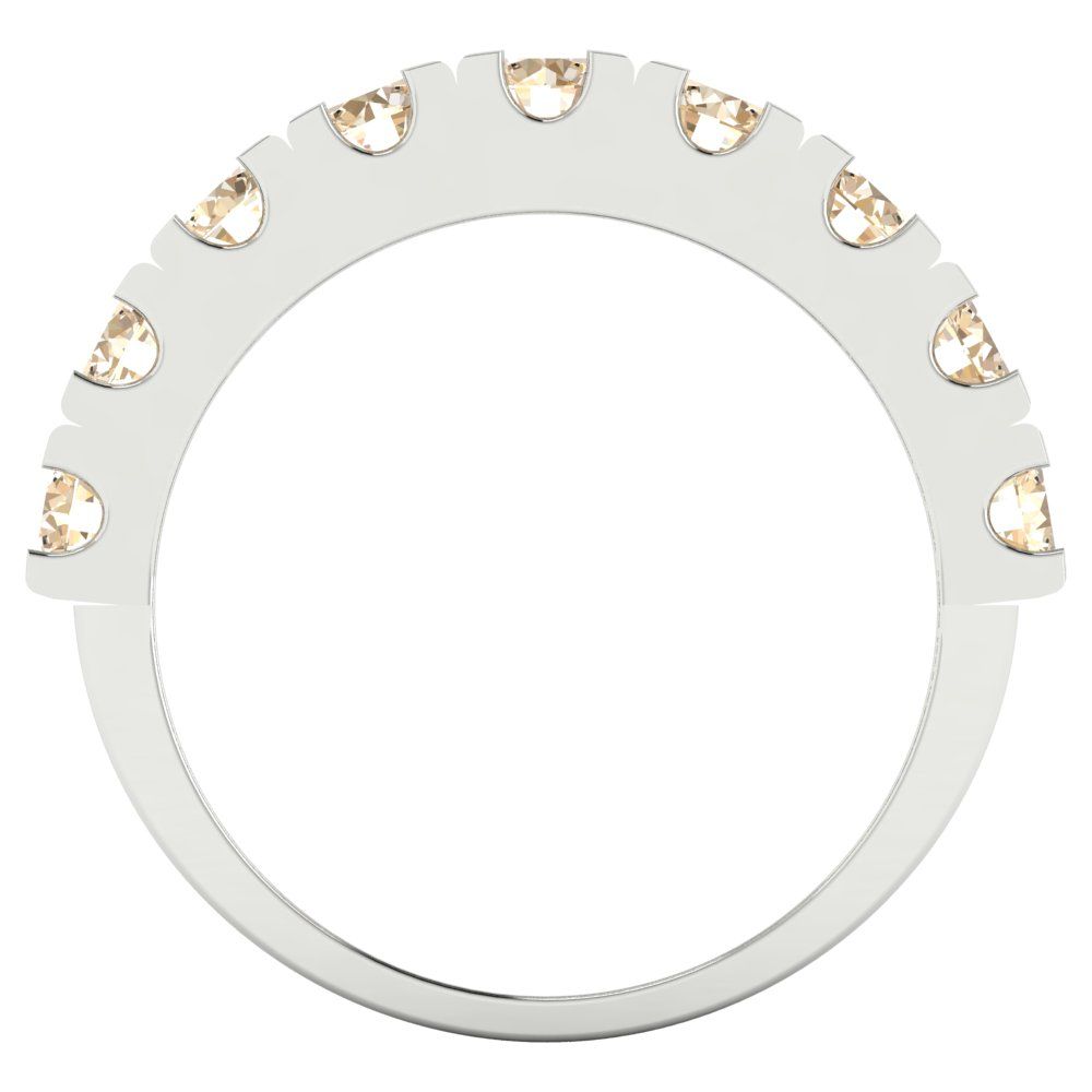 1.53 cttw Natural Morganite Round Cut White Gold Eternity Wedding Band