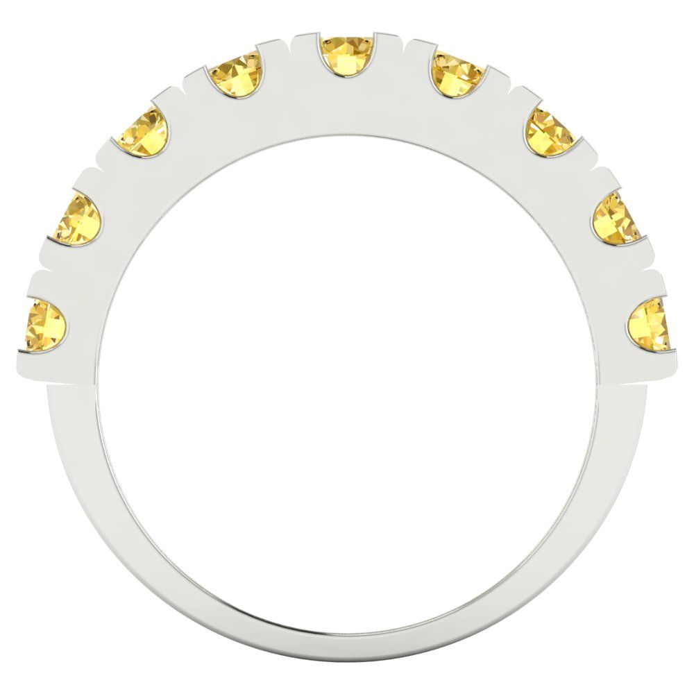 1.53 cttw Simulated Yellow Diamond Round Cut White Gold Eternity Wedding Band