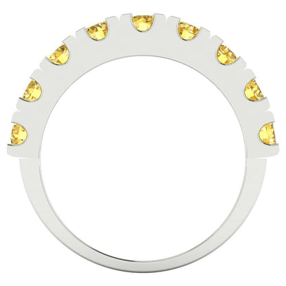 1.53 cttw Simulated Yellow Diamond Round Cut White Gold Eternity Wedding Band