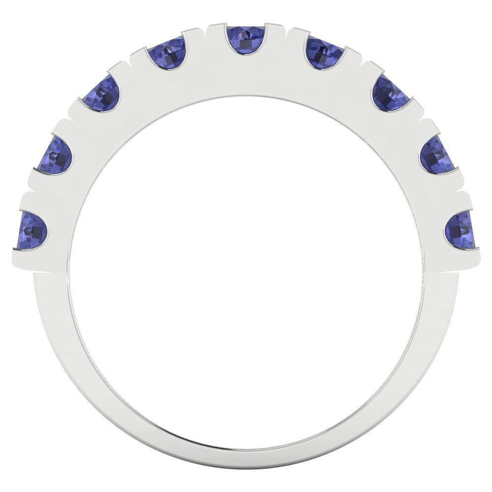 1.53 cttw Simulated Tanzanite Round Cut White Gold Eternity Wedding Band