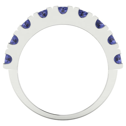 1.53 cttw Simulated Tanzanite Round Cut White Gold Eternity Wedding Band