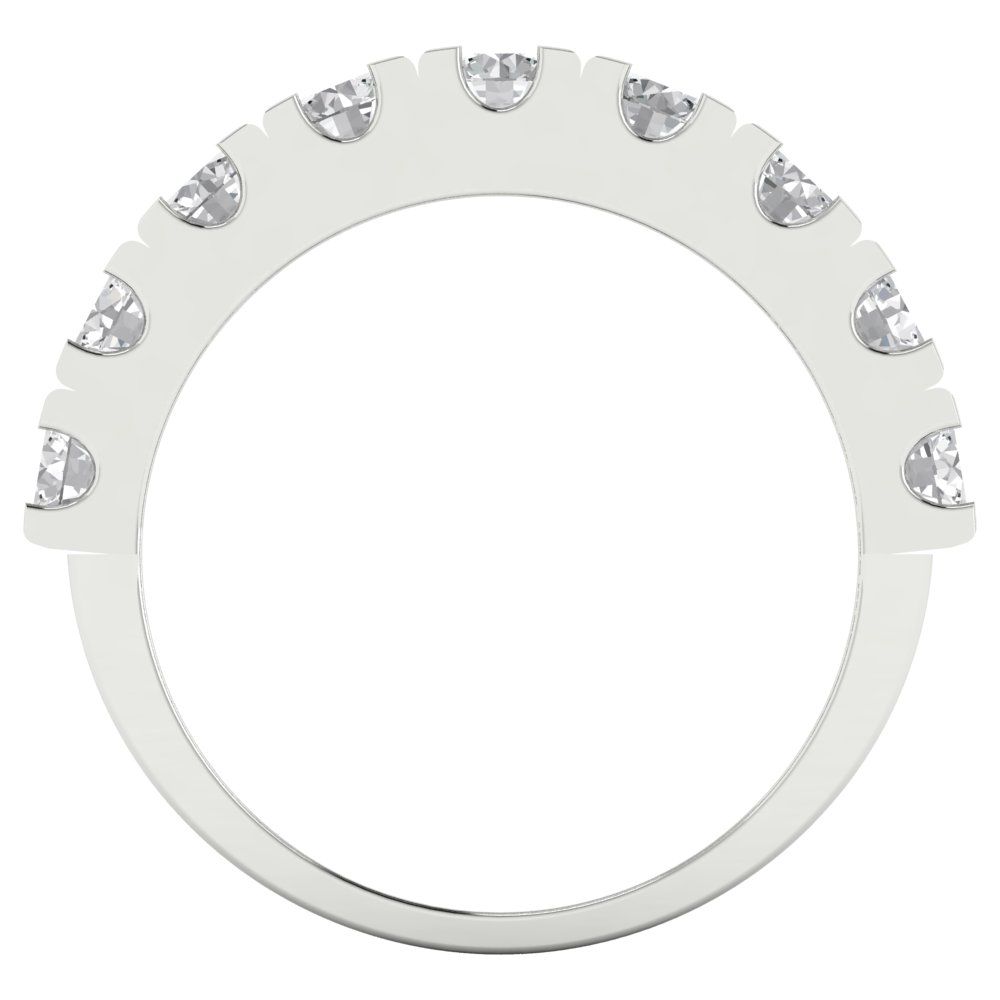 1.53 cttw White Sapphire Round Cut White Gold Eternity Wedding Band