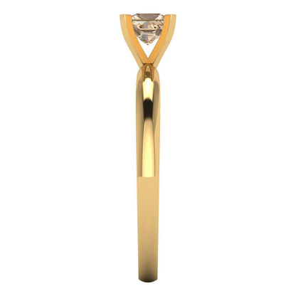 0.5 cttw Yellow Moissanite Solitaire  Engagement Ring - Solid Gold (Princess Cut,4mm)