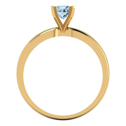 0.5 cttw Natural Sky Blue Topaz Solitaire  Engagement Ring - Solid Gold (Princess Cut,4mm)