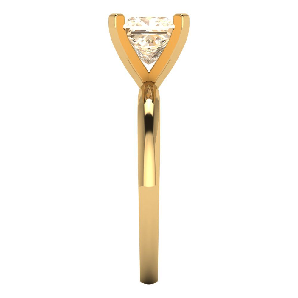 1.5 cttw Natural Morganite Solitaire  Engagement Ring - Solid Gold (Princess Cut,6.5mm)