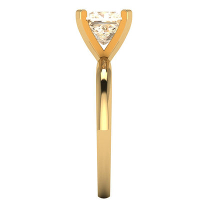 1.5 cttw Natural Morganite Solitaire  Engagement Ring - Solid Gold (Princess Cut,6.5mm)