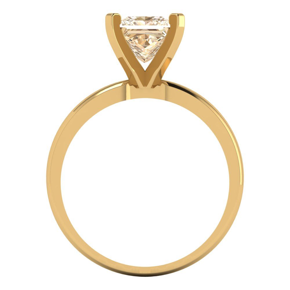 1.5 cttw Natural Morganite Solitaire  Engagement Ring - Solid Gold (Princess Cut,6.5mm)