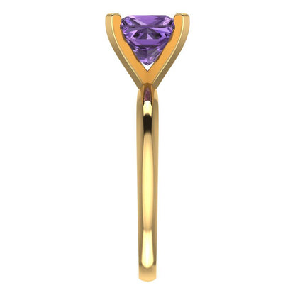 2 cttw Simulated Alexandrite Solitaire  Engagement Ring - Solid Gold (Princess Cut,7.0mm)