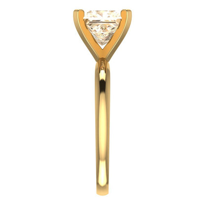 2 cttw Natural Morganite Solitaire  Engagement Ring - Solid Gold (Princess Cut,7.0mm)