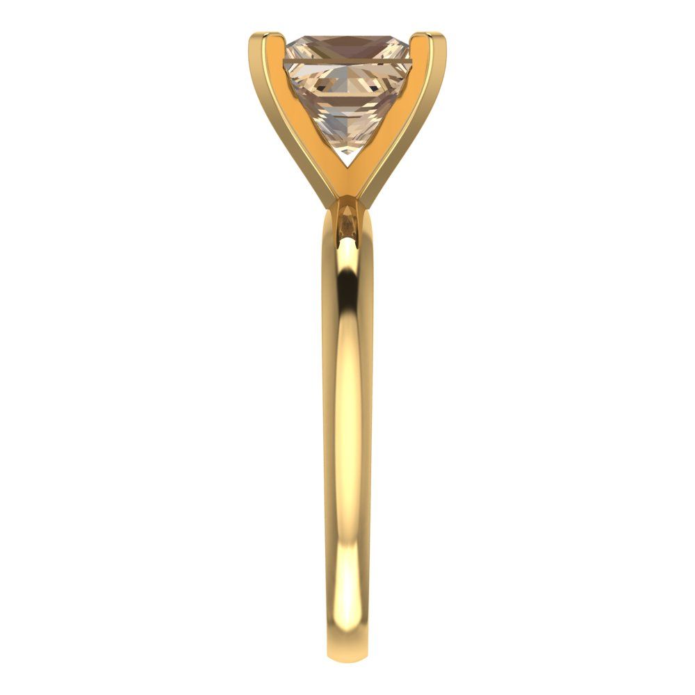 2 cttw Yellow Moissanite Solitaire  Engagement Ring - Solid Gold (Princess Cut,7.0mm)