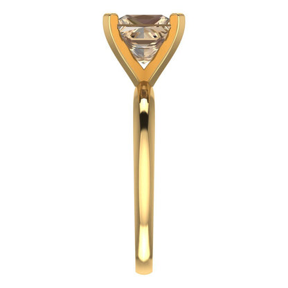 2 cttw Yellow Moissanite Solitaire  Engagement Ring - Solid Gold (Princess Cut,7.0mm)