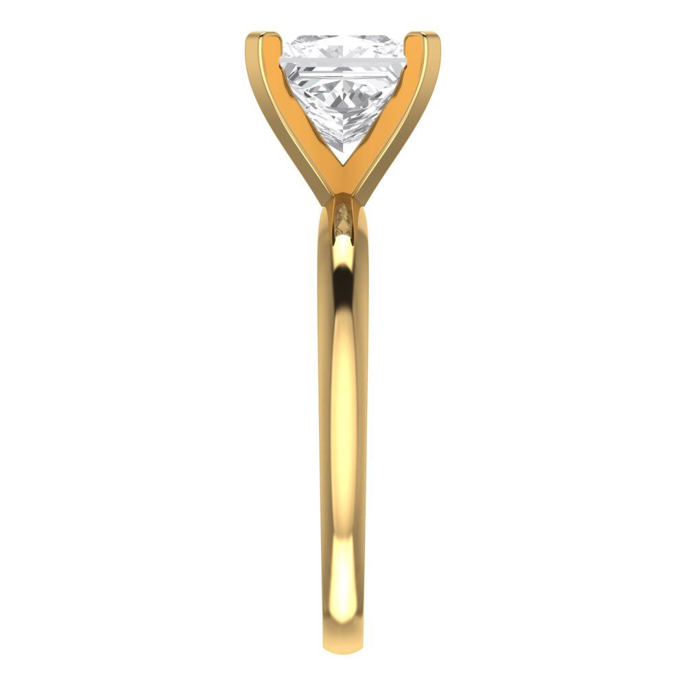 2 cttw Certified Moissanite Solitaire  Engagement Ring - Solid Gold (VVS1, D-F,Princess Cut,7.0mm)