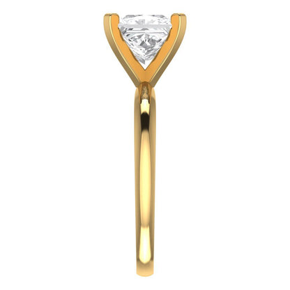 2 cttw Certified Moissanite Solitaire  Engagement Ring - Solid Gold (VVS1, D-F,Princess Cut,7.0mm)