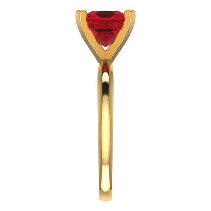 2 cttw Simulated Pink Tourmaline Solitaire  Engagement Ring - Solid Gold (Princess Cut,7.0mm)