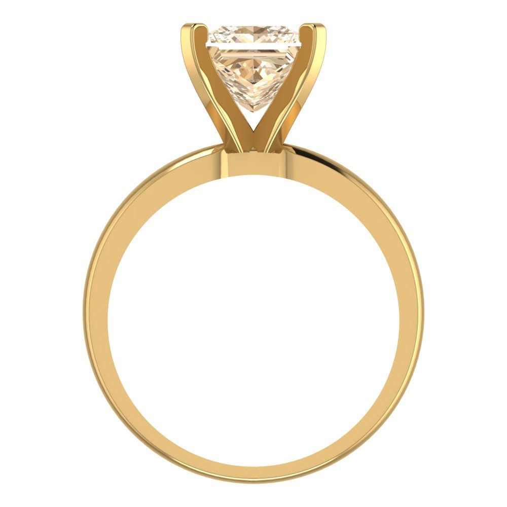 2 cttw Natural Morganite Solitaire  Engagement Ring - Solid Gold (Princess Cut,7.0mm)