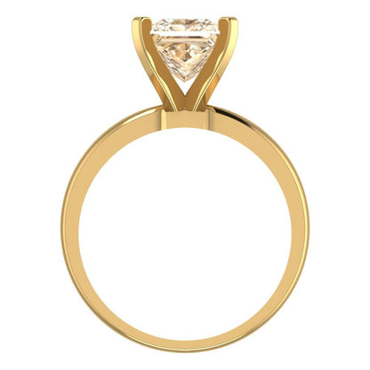 2 cttw Natural Morganite Solitaire  Engagement Ring - Solid Gold (Princess Cut,7.0mm)