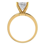 2 ct Brilliant Princess Cut Natural Diamond Stone Clarity SI1-2 Color G-H Yellow Gold Solitaire Ring