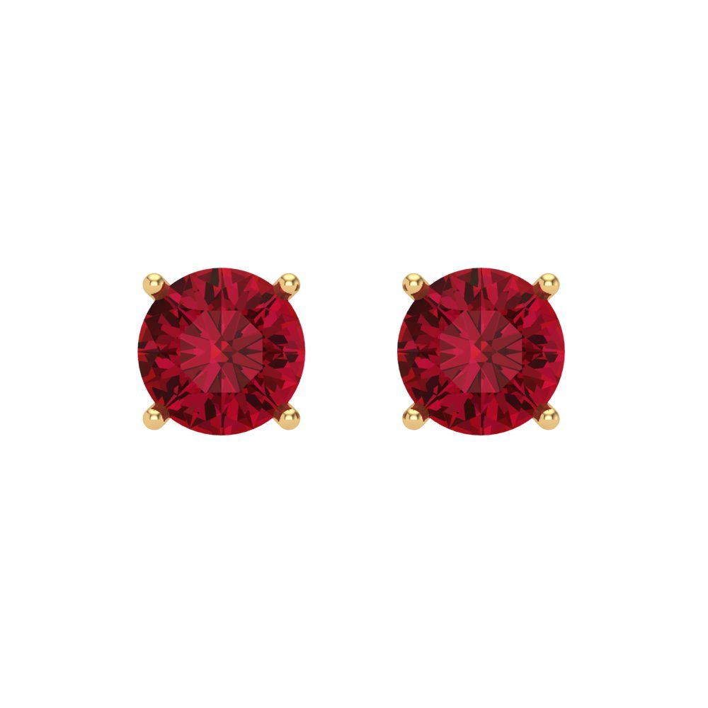 1 ctw Pink Tourmaline Studs Earrings | 5.0mm Round Cut White Gold Screw back | April Birthstone