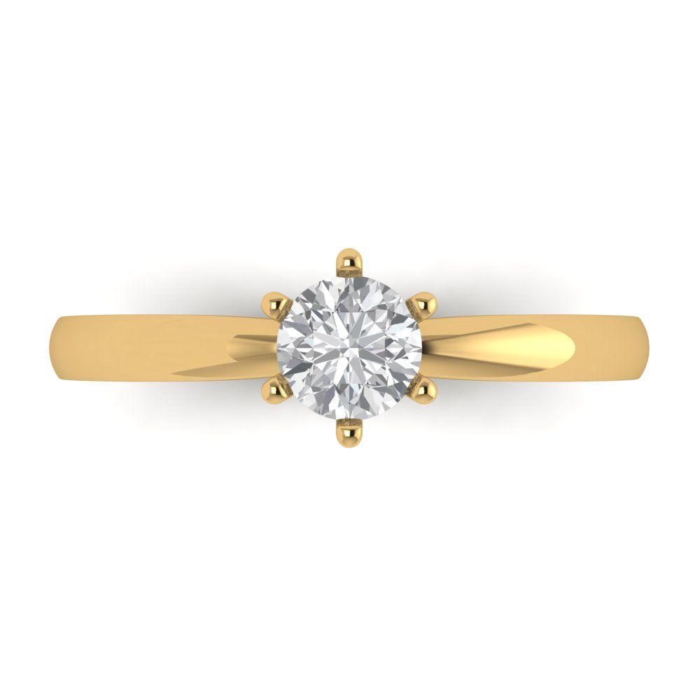 0.5 cttw Zirconia Simulated Diamond Solitaire  Engagement Ring - Solid Gold (VVS1, Round Cut,5.0mm)
