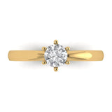 0.5 ct Brilliant Round Cut Clear Simulated Diamond Stone Yellow Gold Solitaire Ring