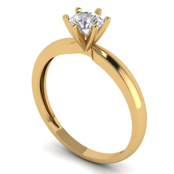 0.5 ct Brilliant Round Cut Genuine Cultured Diamond Stone Clarity VS1-2 Color J-K Yellow Gold Solitaire Ring