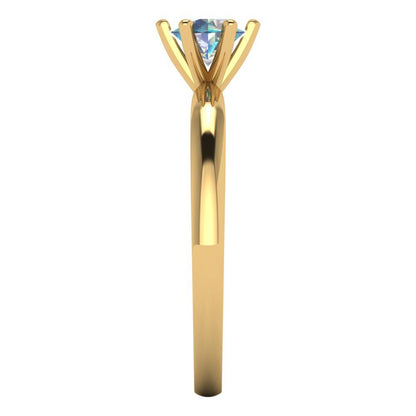 0.5 cttw Blue Moissanite Solitaire  Engagement Ring - Solid Gold (Round Cut,5.0mm)