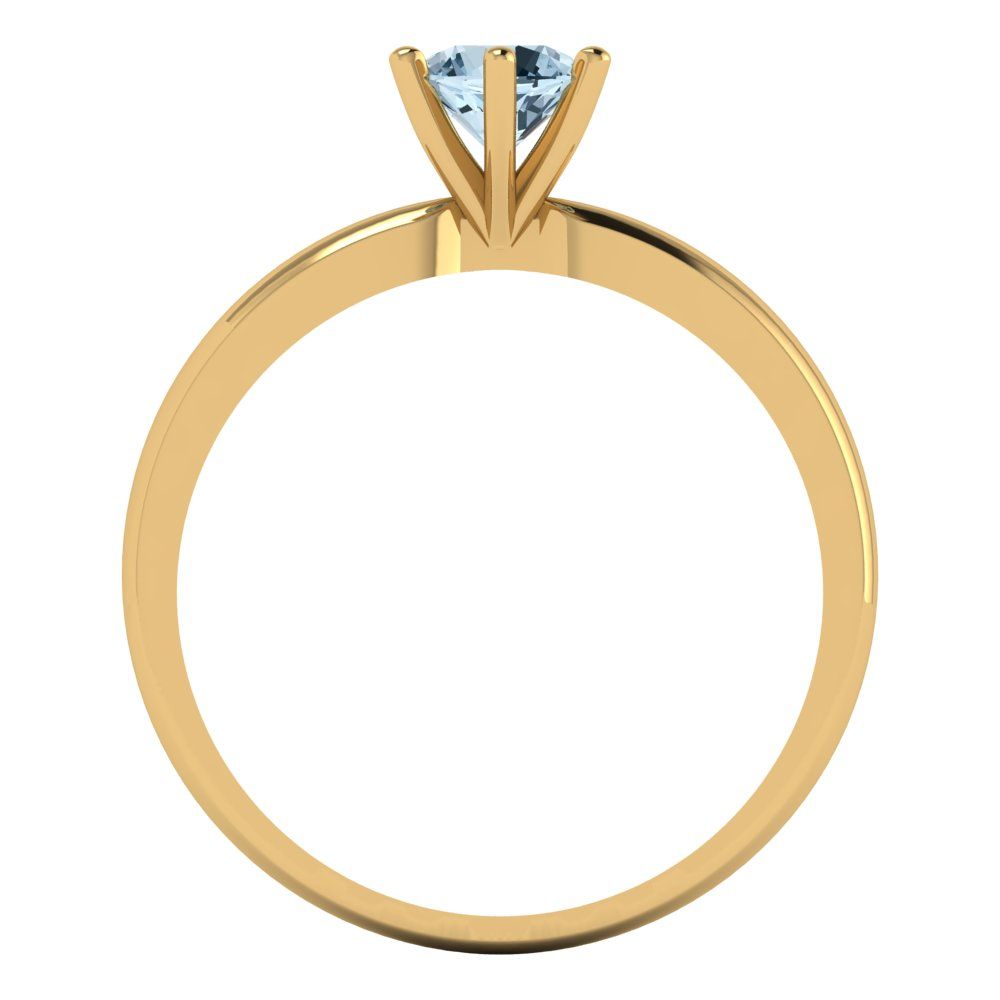 0.5 cttw Natural Swiss Blue Topaz Solitaire  Engagement Ring - Solid Gold (Round Cut,5.0mm)