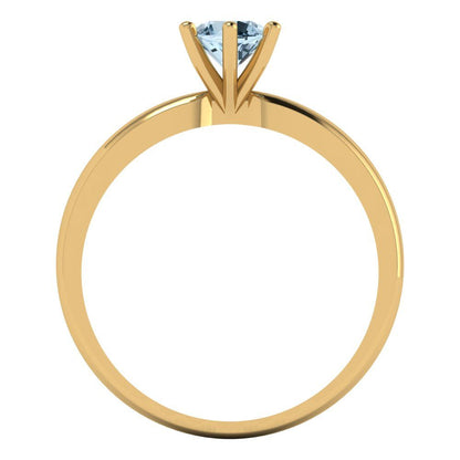 0.5 cttw Natural Swiss Blue Topaz Solitaire  Engagement Ring - Solid Gold (Round Cut,5.0mm)