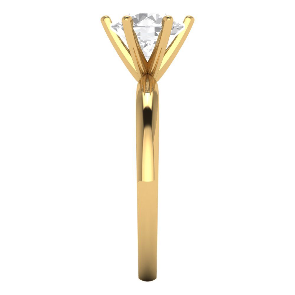 1.5 cttw White Sapphire Solitaire  Engagement Ring - Solid Gold (Round Cut,7.5mm)