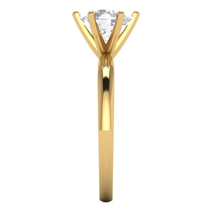 1.5 cttw White Sapphire Solitaire  Engagement Ring - Solid Gold (Round Cut,7.5mm)