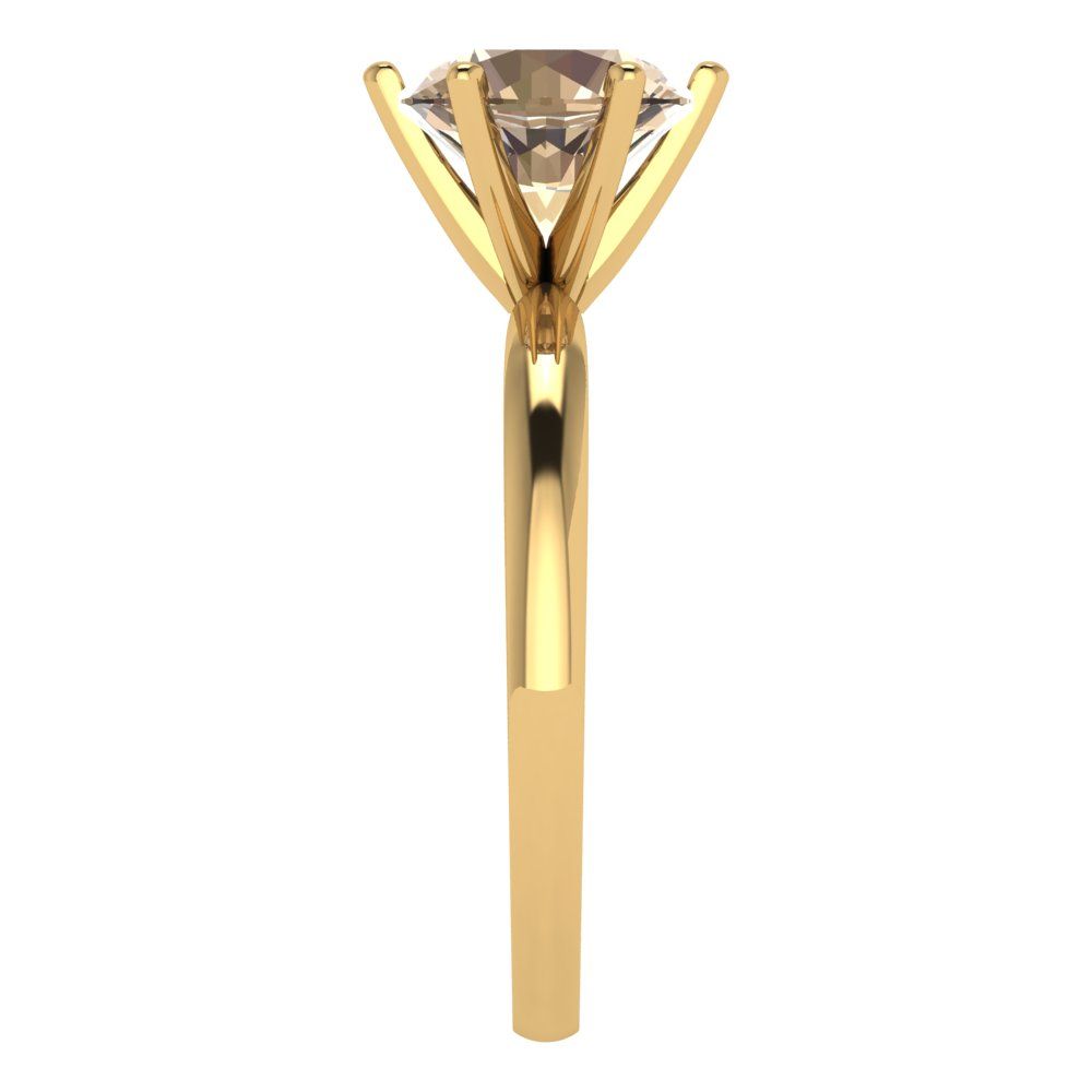 2 cttw Yellow Moissanite Solitaire  Engagement Ring - Solid Gold (Round Cut,8.0mm)