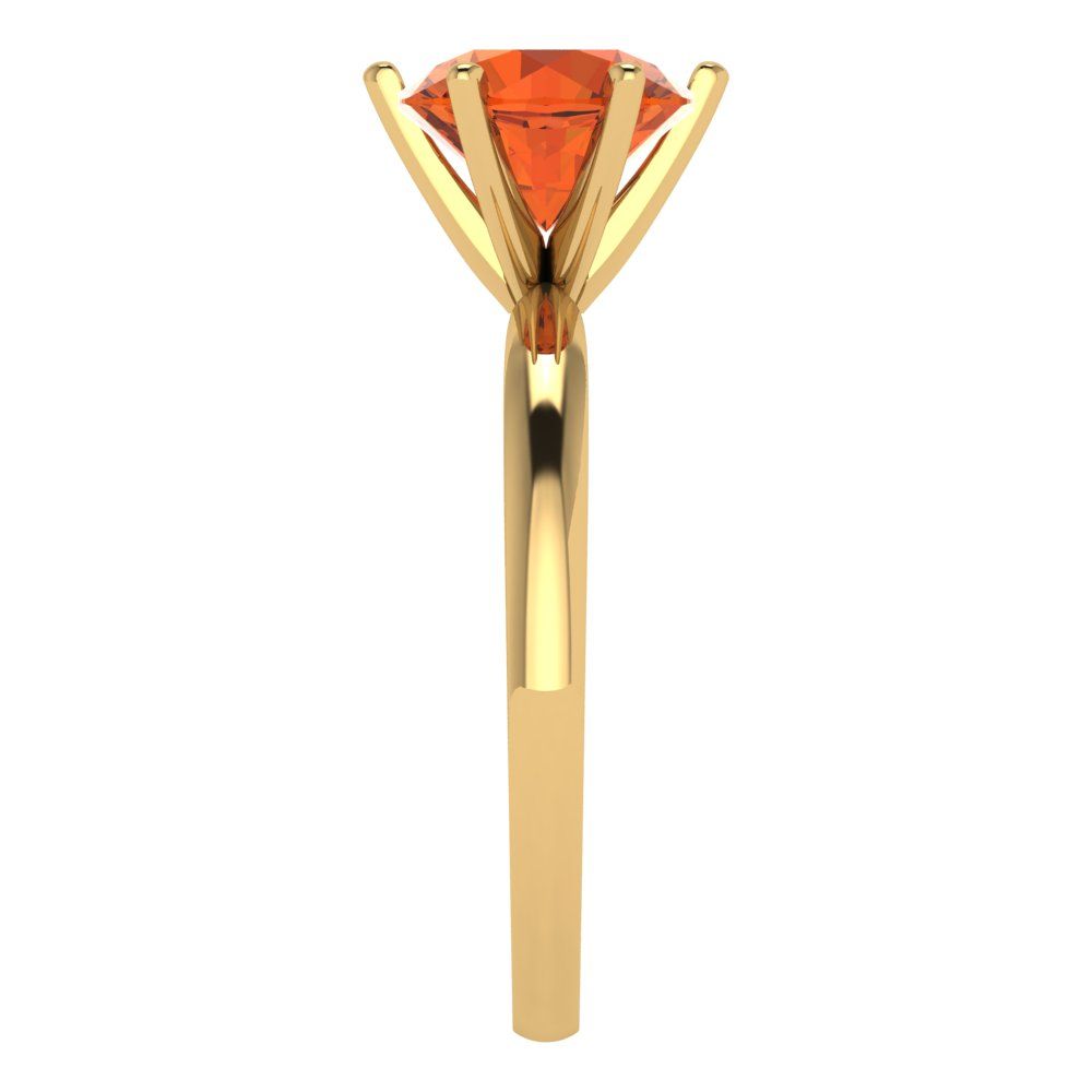 2 cttw Zirconia Simulated Red Diamond Solitaire  Engagement Ring - Solid Gold (VVS1, Round Cut,8.0mm)