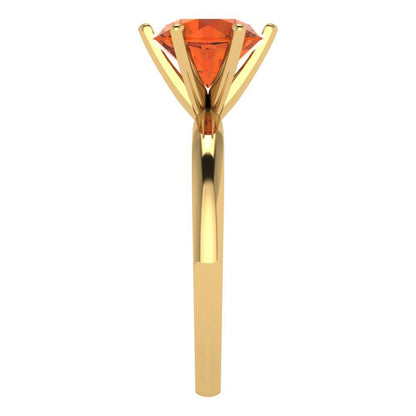 2 cttw Zirconia Simulated Red Diamond Solitaire  Engagement Ring - Solid Gold (VVS1, Round Cut,8.0mm)