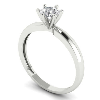 0.5 cttw Certified Moissanite Solitaire  Engagement Ring - Solid Gold (VVS1, D-F,Round Cut,5.0mm)